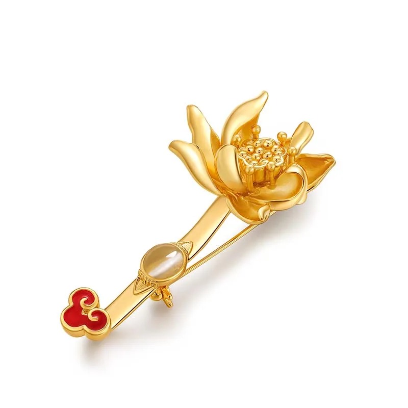 WUJINBAOZHU Alloy 18K Gold Brooches Women's-2