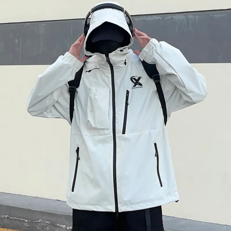 PISYPOX Water Resistant Windproof Wear Resistant Windbreaker Jacket Unisex-10
