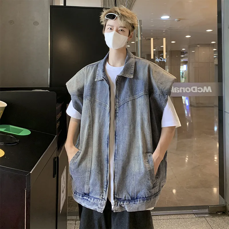 WELTER EXPERIMENT Fashion Practical Vest Unisex Classic Blue Single Item-8