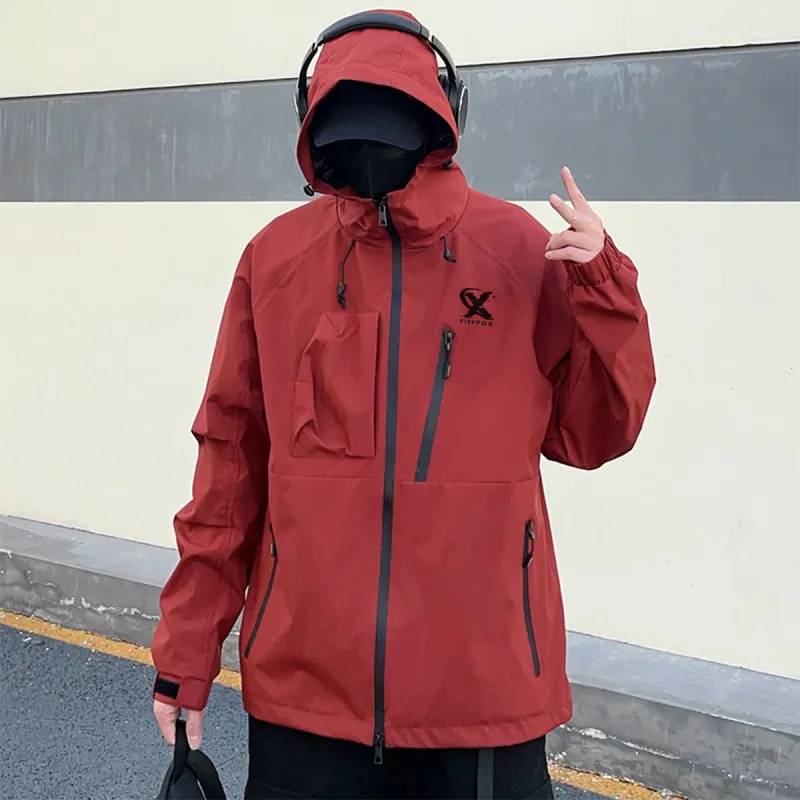 PISYPOX Water Resistant Windproof Wear Resistant Windbreaker Jacket Unisex-13