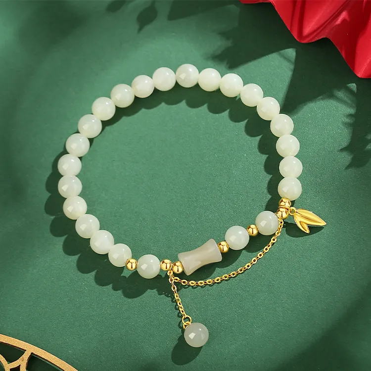 Furunlai Hetian Jade Bracelets Pale Greenish White Jade Unisex-1
