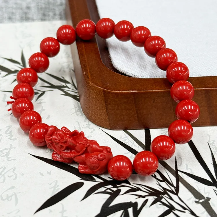 Furunlai Reconstructed Cinnabar Bracelets Unisex-3
