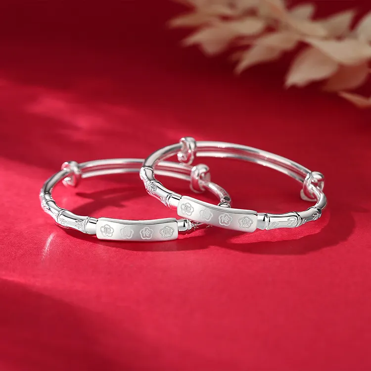 Furunlai 999 Fine Silver Bangles Kids'-5