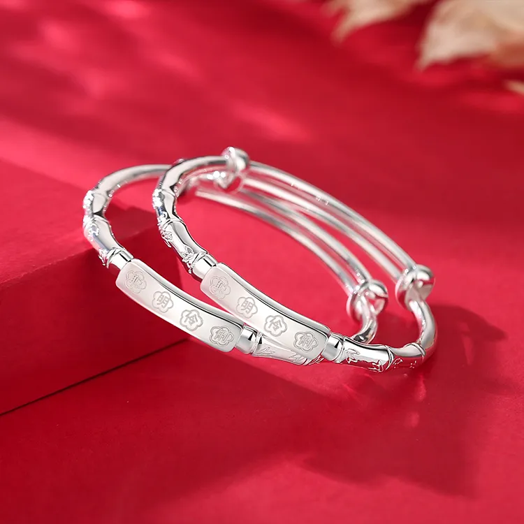 Furunlai 999 Fine Silver Bangles Kids'-4
