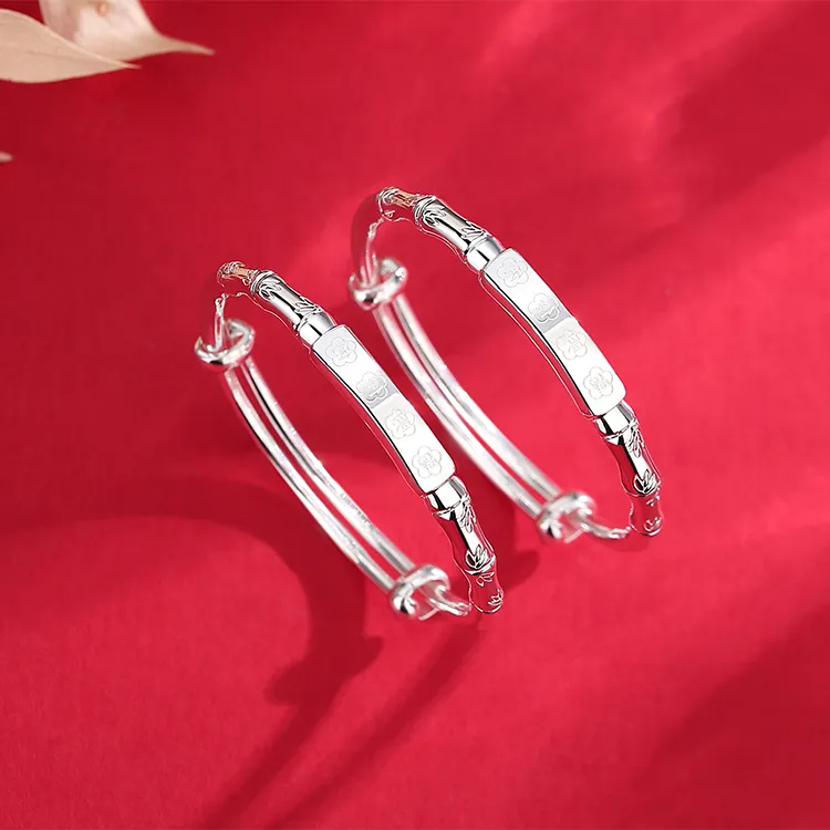 Furunlai 999 Fine Silver Bangles Kids'-7