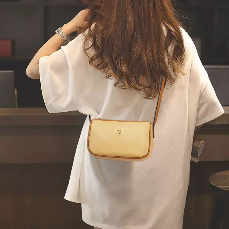 CORALDAISY Synthetic Leather Shoulder Bag Crossbody Bag Handbag Mom Bag Women's Beige Yellow-5