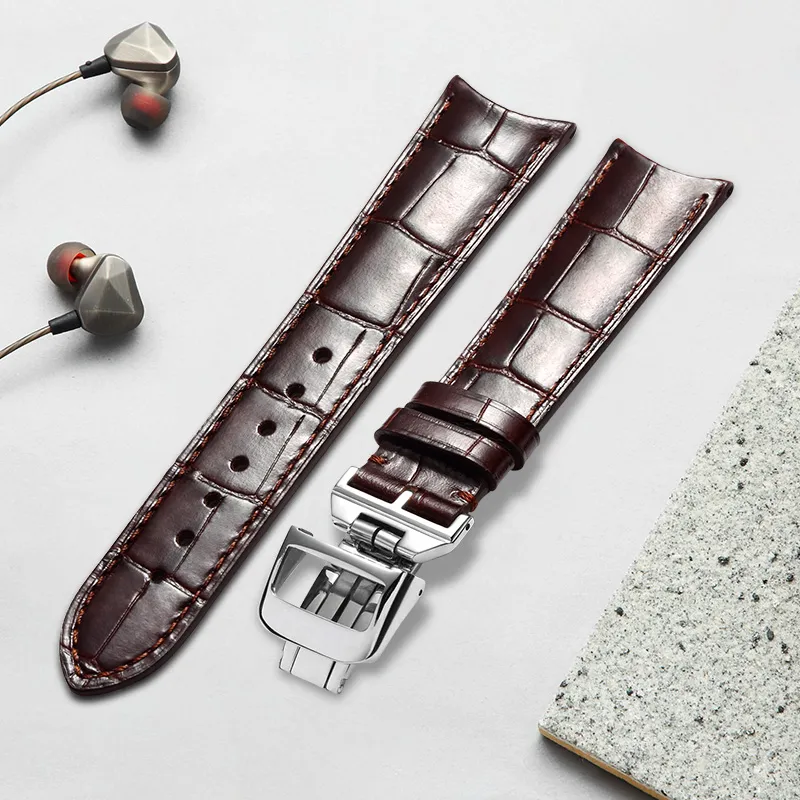 MILANQIAN M&Q Jaeger Compatibility Watch Band 190mm Cowhide Leather Material-7