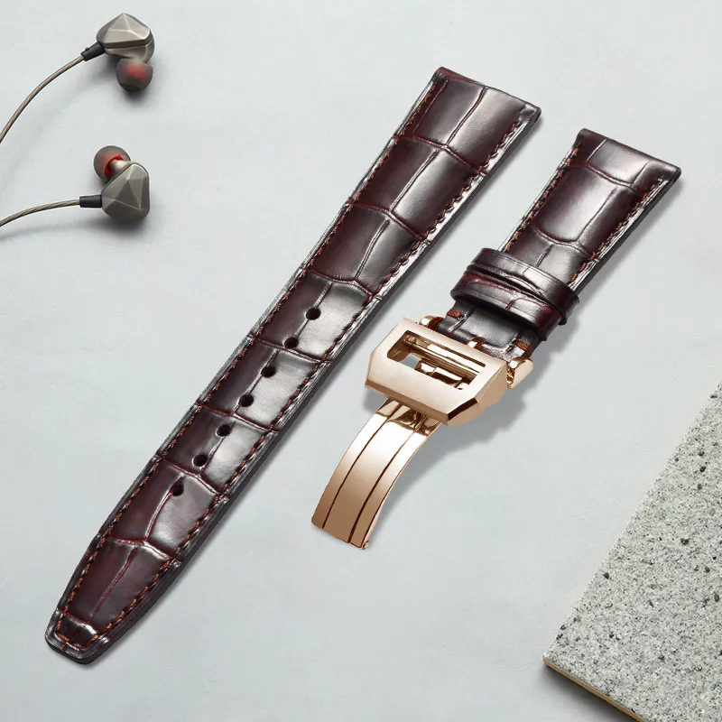 MILANQIAN M&Q IWC Compatibility Watch Band 190mm Cowhide Leather Material-15