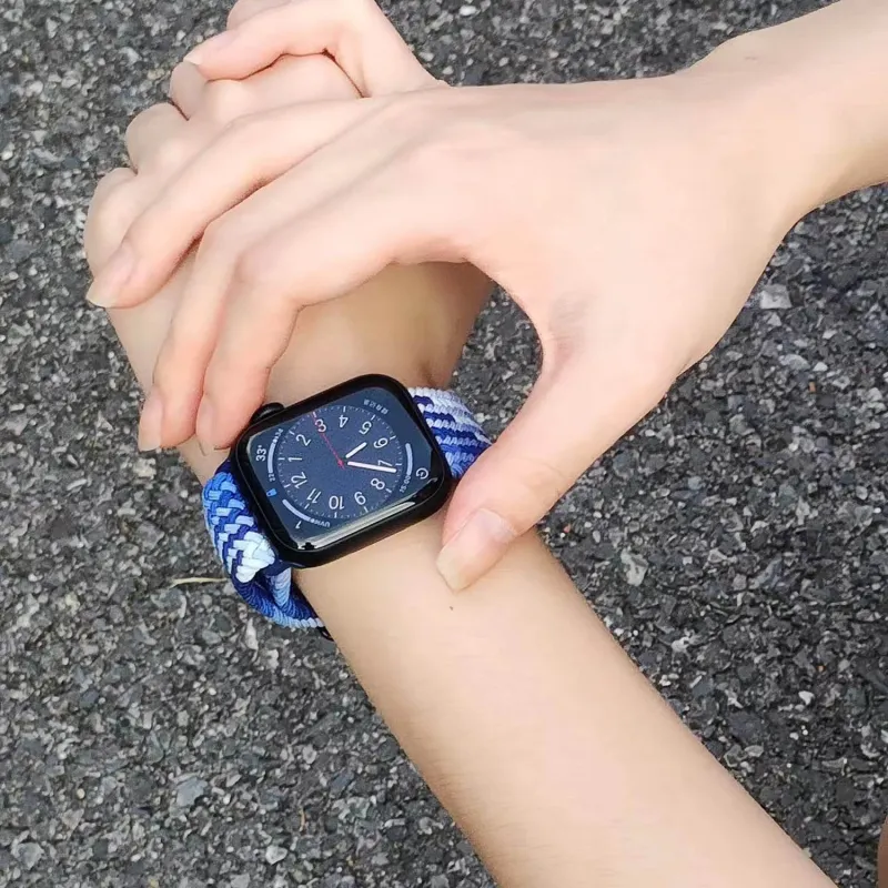 MILANQIAN M&Q Apple Compatibility Watch Band 38 45mm Watch Dial All Nylon Material-5