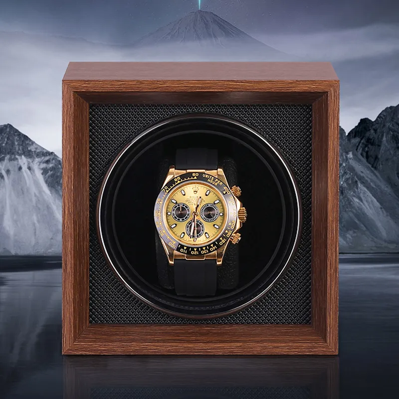 MILANQIAN M&Q Minimalist Series 1 Watch Slot Watch Winder Walnut Wood Grain Color Unisex X00-4