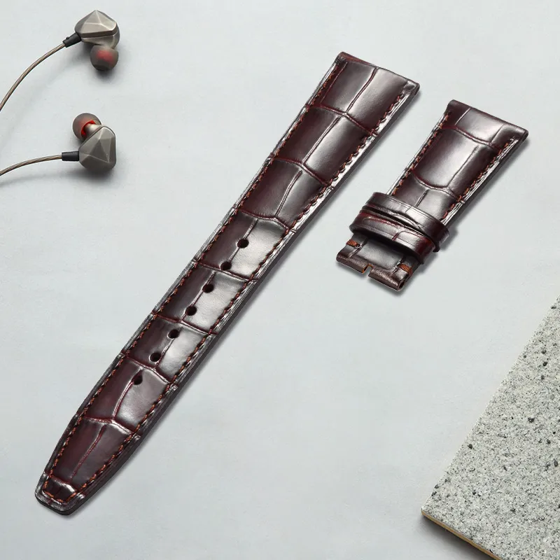 MILANQIAN M&Q IWC Compatibility Watch Band 190mm Cowhide Leather Material-3