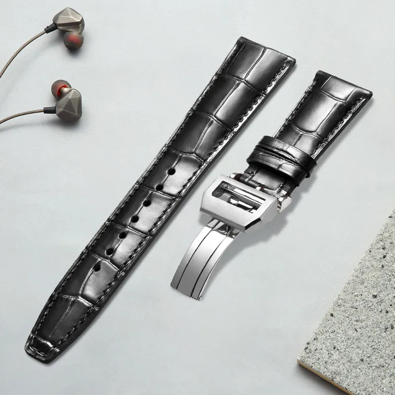 MILANQIAN M&Q IWC Compatibility Watch Band 190mm Cowhide Leather Material-7