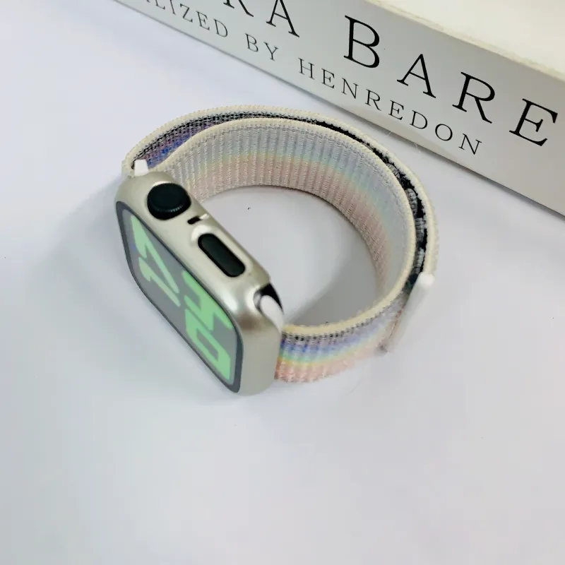 MILANQIAN M&Q Apple Compatibility Watch Band 38 45mm Watch Dial All Nylon Material-5