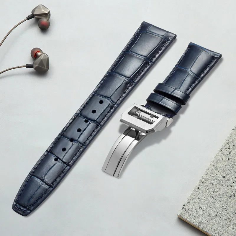 MILANQIAN M&Q IWC Compatibility Watch Band 190mm Cowhide Leather Material-11