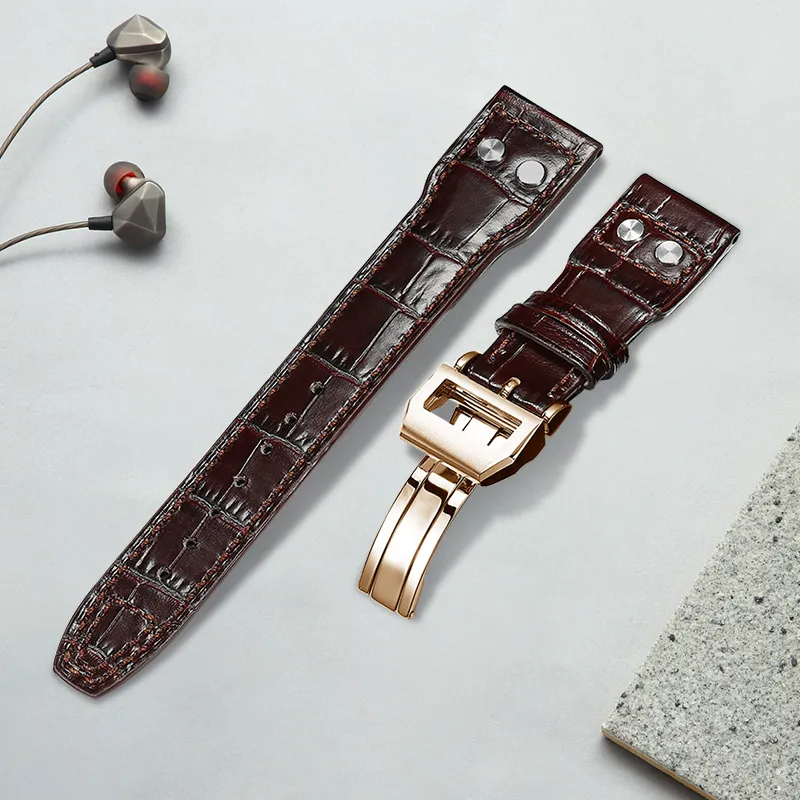 MILANQIAN M&Q Watch Band IWC Compatibility 190mm Cowhide Leather Material Unisex-12