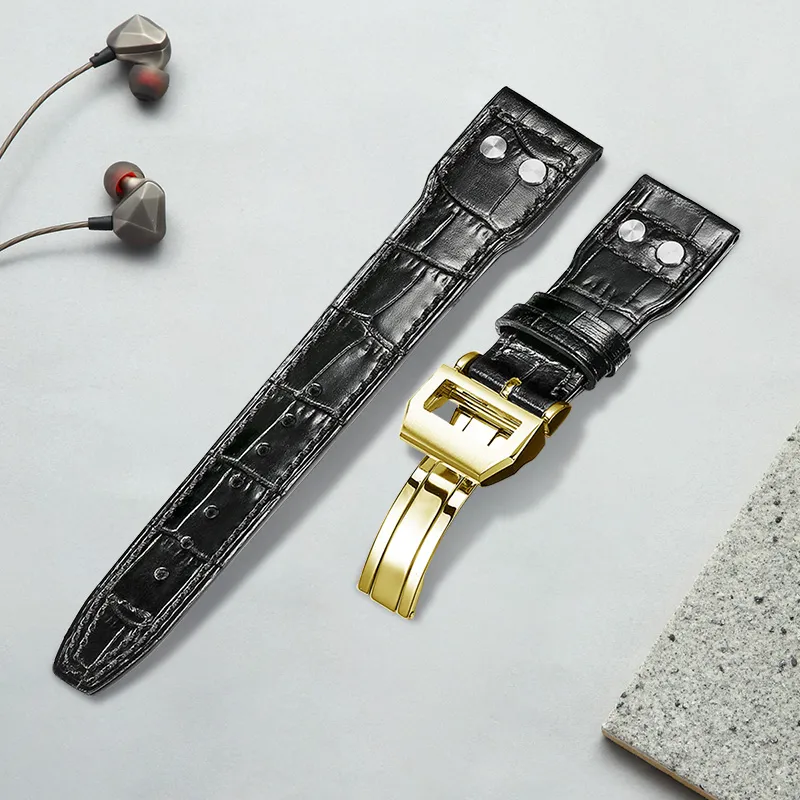 MILANQIAN M&Q Watch Band IWC Compatibility 190mm Cowhide Leather Material Unisex-14