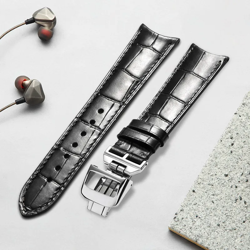 MILANQIAN M&Q Jaeger Compatibility Watch Band 190mm Cowhide Leather Material-5