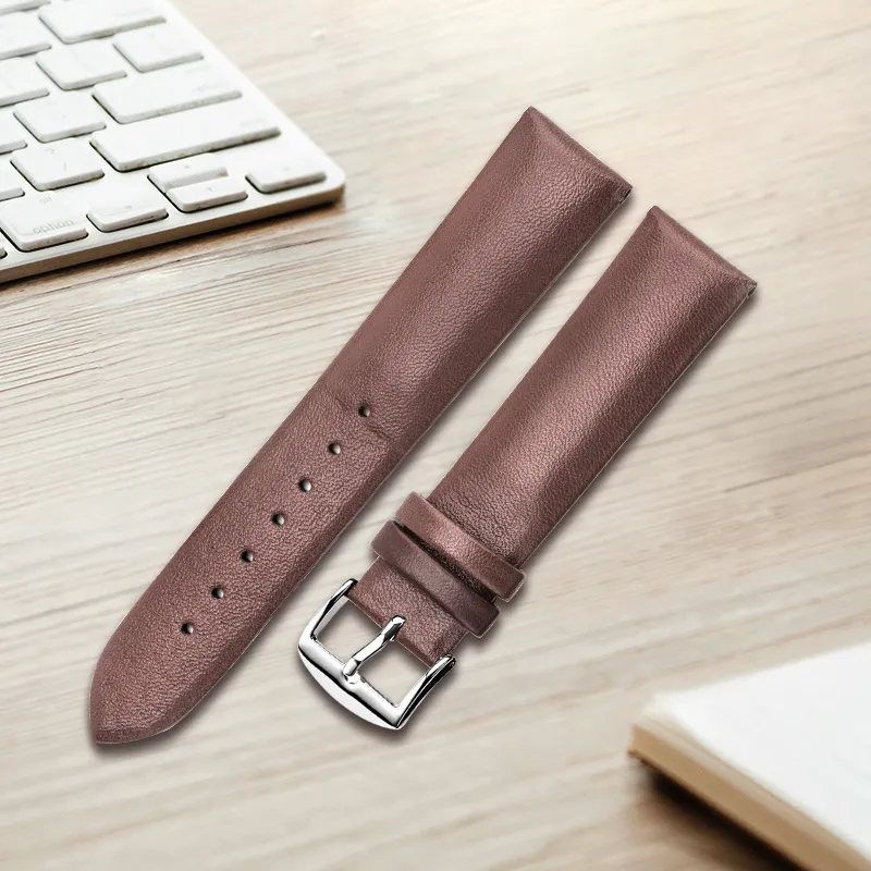 MILANQIAN M&Q Dw Tissot, Omega, Casio, CK Compatibility Watch Band 190 200mm Genuine Leather Material-1