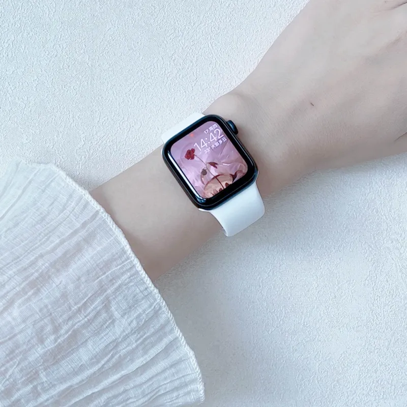 MILANQIAN M&Q Apple Compatibility Watch Band 38 45mm Watch Dial All Silicone Material-3