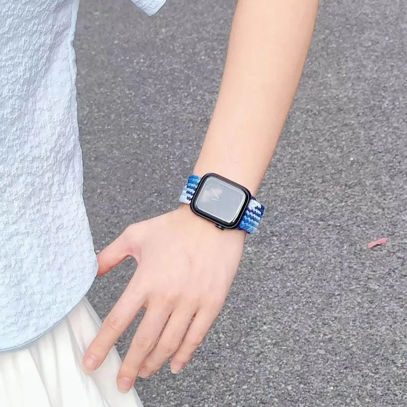 MILANQIAN M&Q Apple Compatibility Watch Band 38 45mm Watch Dial All Nylon Material-4