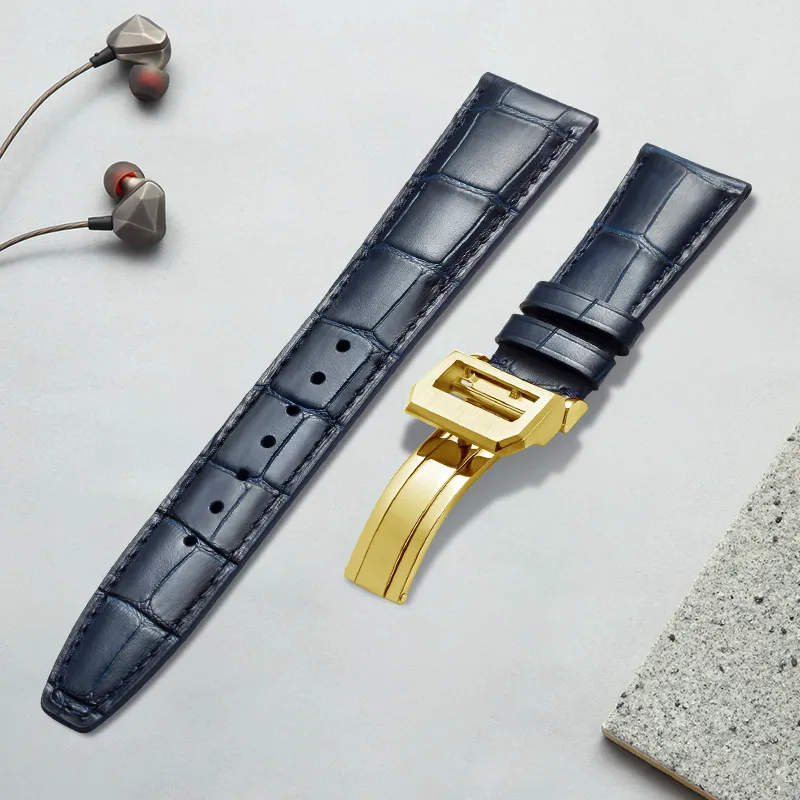 MILANQIAN M&Q IWC Compatibility Watch Band 190mm Cowhide Leather Material-23