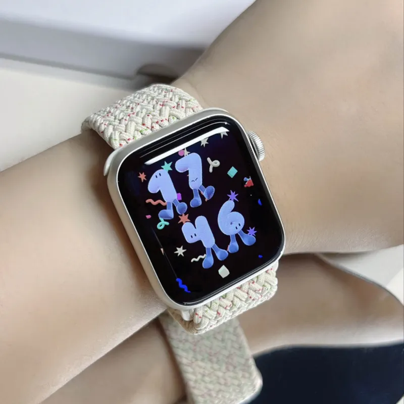 MILANQIAN M&Q Apple Compatibility Watch Band 38 45mm Watch Dial All Nylon Material-4
