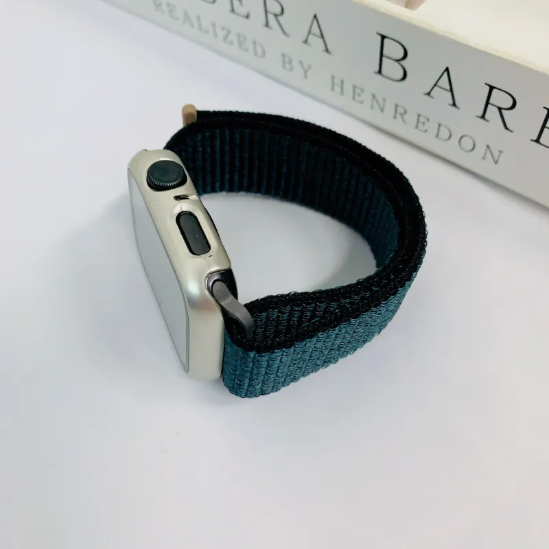 MILANQIAN M&Q Apple Compatibility Watch Band 38 45mm Watch Dial All Nylon Material-4