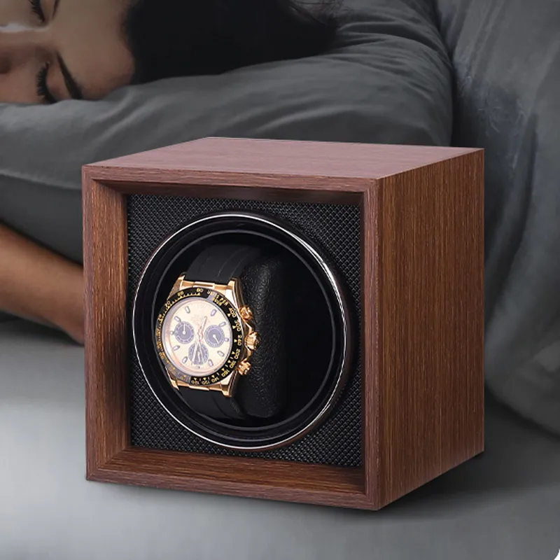 MILANQIAN M&Q Minimalist Series 1 Watch Slot Watch Winder Walnut Wood Grain Color Unisex X00-5