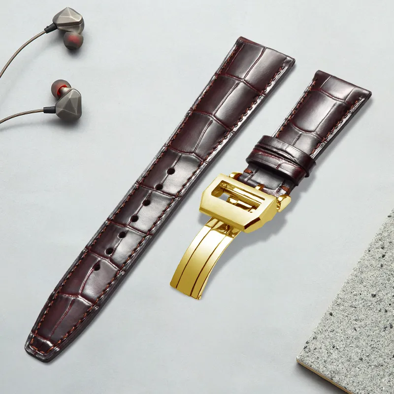 MILANQIAN M&Q IWC Compatibility Watch Band 190mm Cowhide Leather Material-21