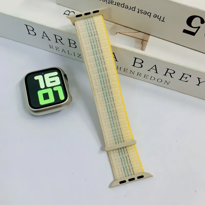 MILANQIAN M&Q Apple Compatibility Watch Band 38 45mm Watch Dial All Nylon Material-4