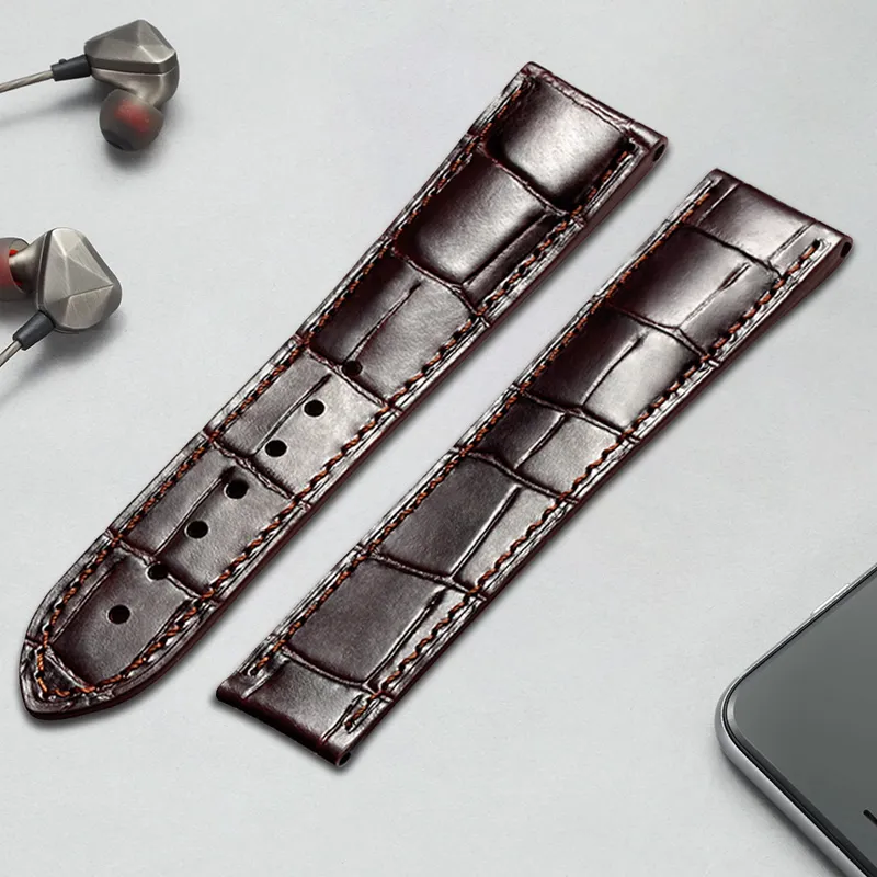 MILANQIAN M&Q Watch Band Omega Compatibility 200mm Cowhide Leather Material Unisex-3