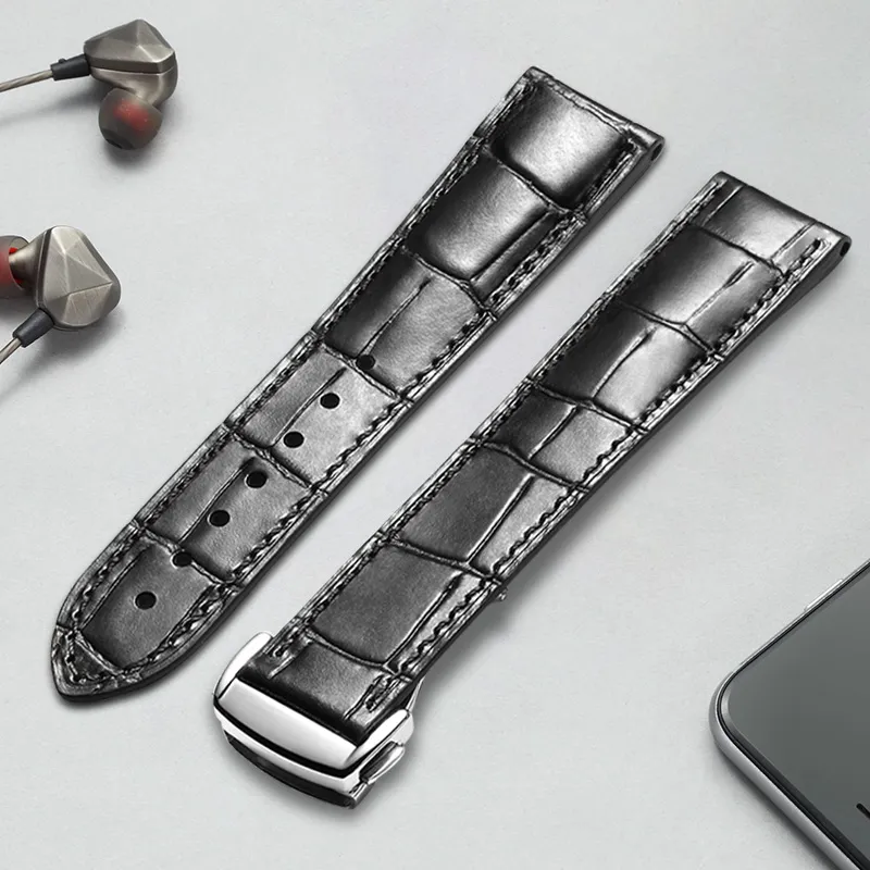 MILANQIAN M&Q Watch Band Omega Compatibility 200mm Cowhide Leather Material Unisex-5