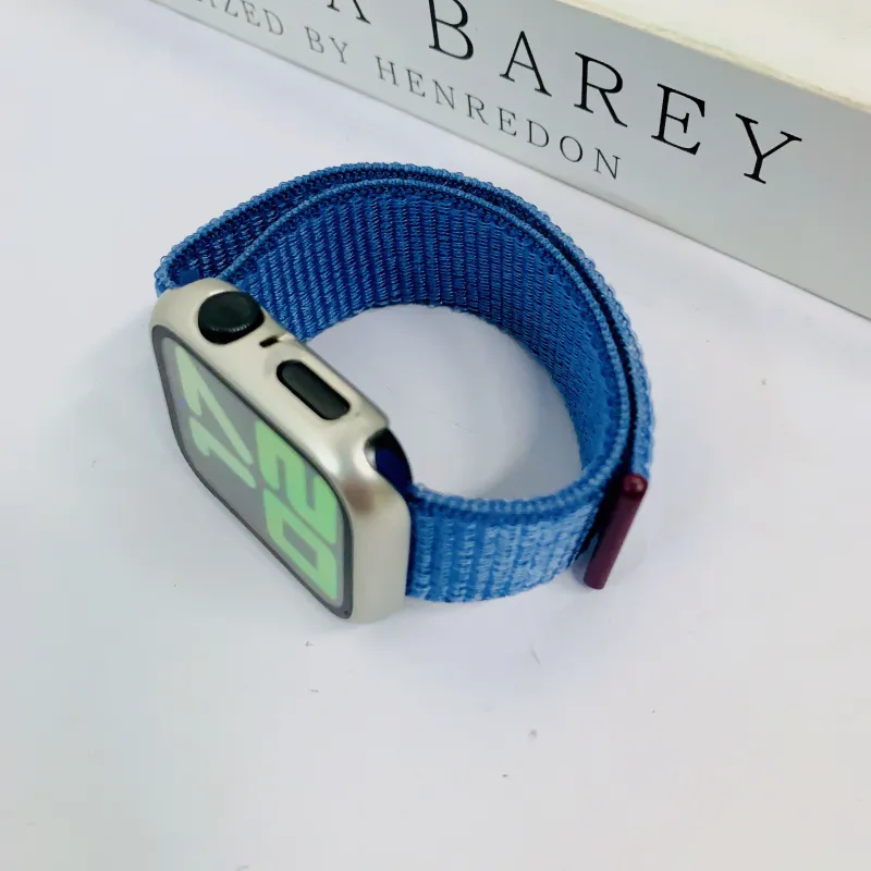MILANQIAN M&Q Apple Compatibility Watch Band 38 45mm Watch Dial All Nylon Material-4