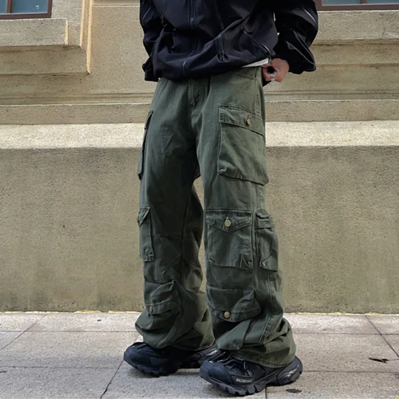 F.K.V.A Casual Pants Unisex Army Green-4