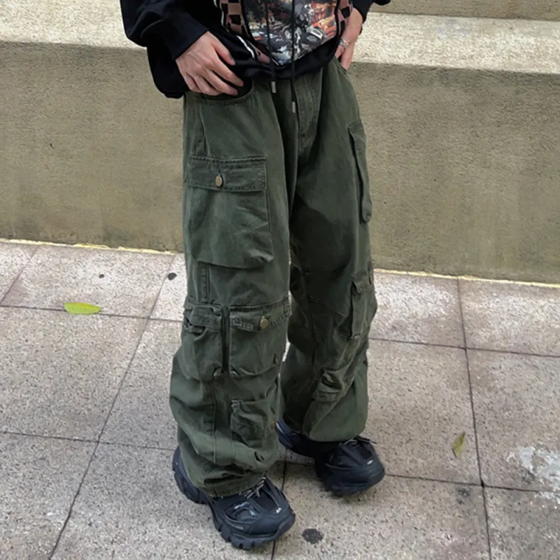 F.K.V.A Casual Pants Unisex Army Green-6