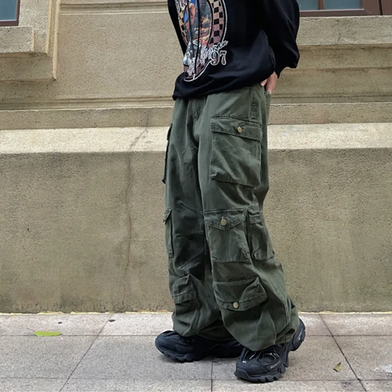 F.K.V.A Casual Pants Unisex Army Green-3