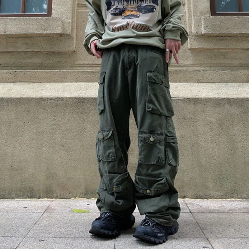 F.K.V.A Casual Pants Unisex Army Green-2