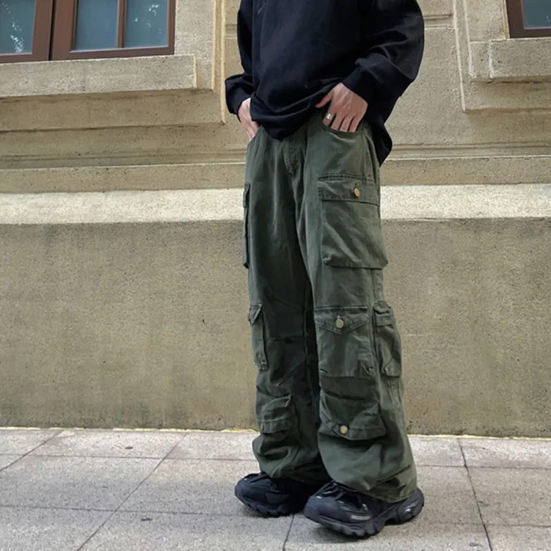 F.K.V.A Casual Pants Unisex Army Green-7