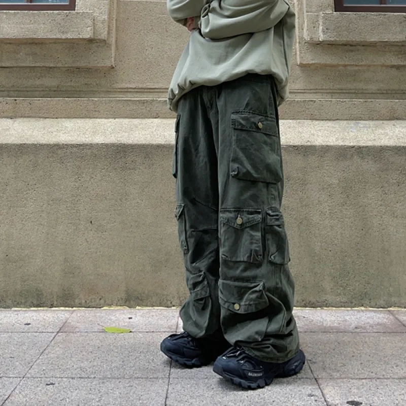 F.K.V.A Casual Pants Unisex Army Green-8