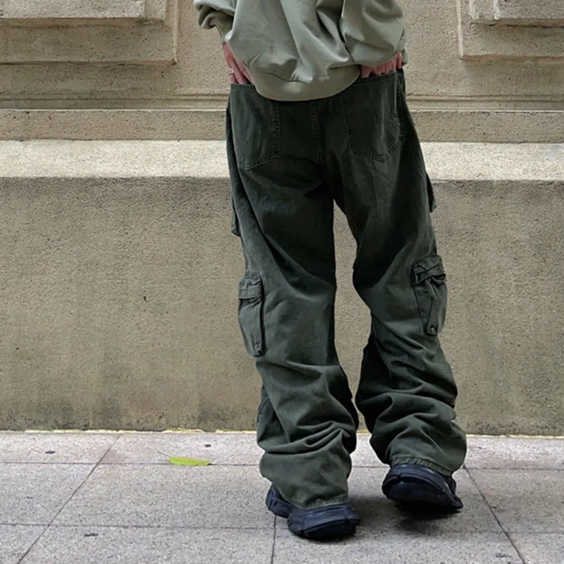 F.K.V.A Casual Pants Unisex Army Green-9