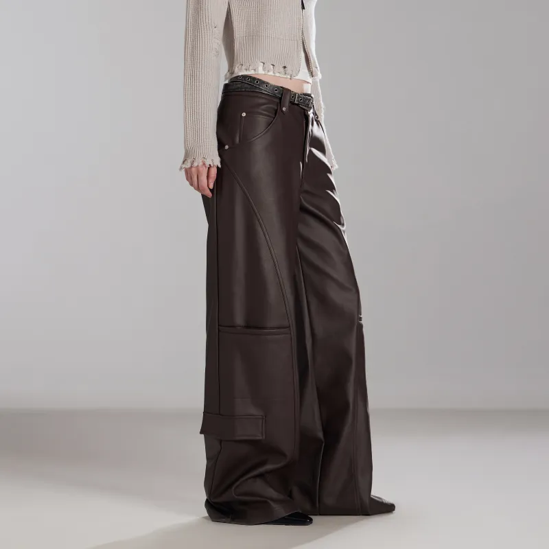 RUNTOTHEFUTURE Casual Pants Women's Beige Brown-2