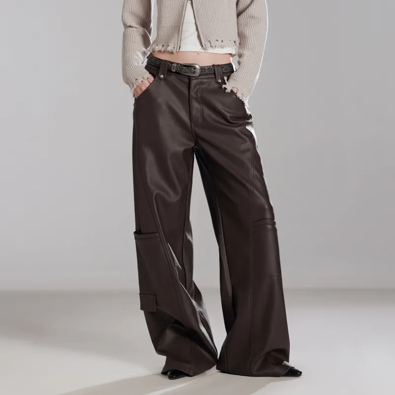 RUNTOTHEFUTURE Casual Pants Women's Beige Brown-3