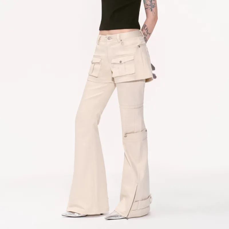 RUNTOTHEFUTURE Cargo Pants Women's Beige Apricot-2