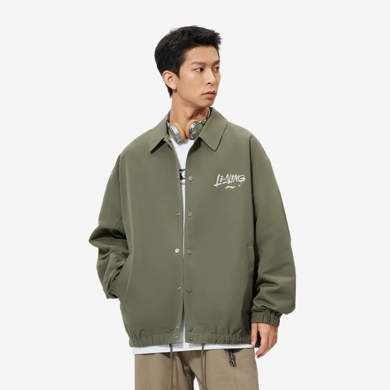 LiNing Sports Fashion Collection Trench Coat Men's Murky Olive Green-5