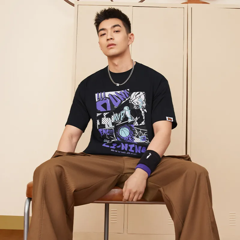 LINING Sports Life Collection T Shirts Men Black-3