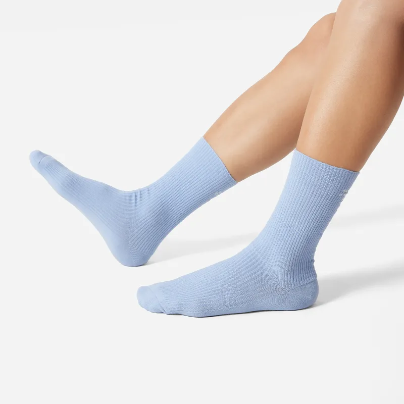 LiNing Sports Life Collection Mid Calf Socks Unisex 1 Pack Cloud Blue Standard White-5