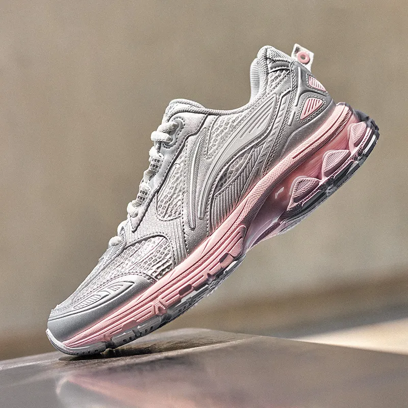 LiNing Shake 2.0 Slip Resistant And Abrasion Resistant Support Low Top Running Shoes Women's Silver Pink-6