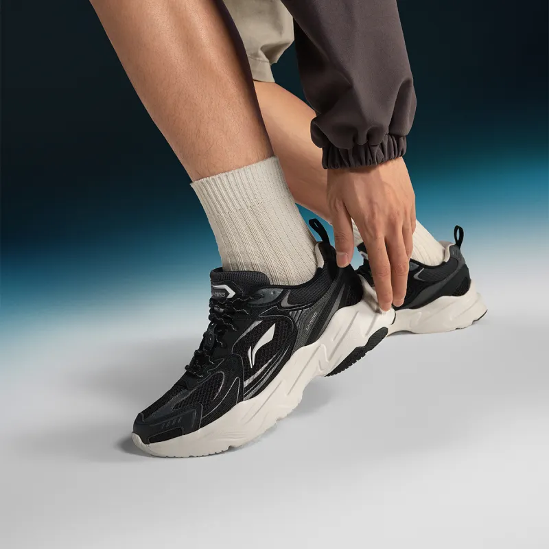 LiNing Meteor 2K Cushioning, Slip Resistant, Abrasion Resistant Support Low Top Chunky Sneakers Men's Black-7