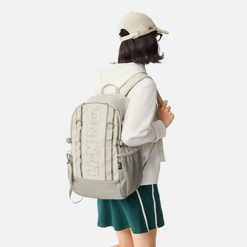 LiNing Polyester Backpack Unisex Silver Birch Gray-4