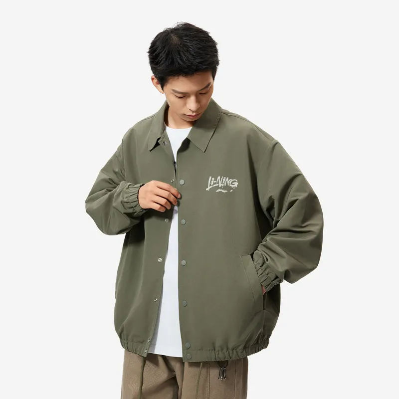 LiNing Sports Fashion Collection Trench Coat Men's Murky Olive Green-4